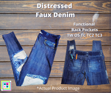 Load image into Gallery viewer, Distressed Faux Denim Peek-a-Boo Full Length