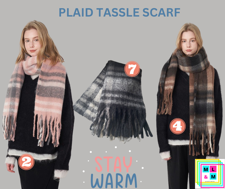 Plaid Tassle Scarf by ML&M