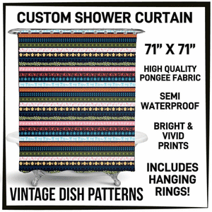 Vintage Dish Patterns Custom Shower Curtain